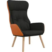 vidaXL Relaxstoel stof en PVC zwart