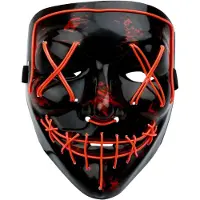Funny fashion V-vendetta masker met licht (rood zwart)
