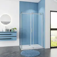 Sanexo Douchecabine Rechthoek Lotus 160X100X195 Schuifdeur 8Mm Helder Glas Antikalk Chroom Rechts