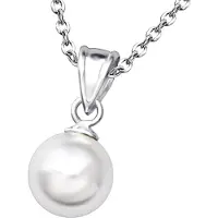 Montebello ketting Belma - Dames - 925 Zilver - Parel - 8 x 16 mm - 45 cm