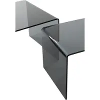 Jline bijzettafel - glas - zwart - set van 2