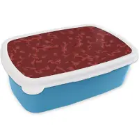 MuchoWow Broodtrommel Blauw - Lunchbox - Brooddoos - Patronen - Rood - Camouflage - 18x12x6 cm - Kinderen - Jongen