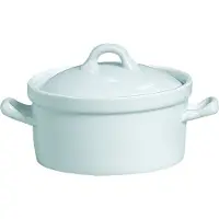 COSY&TRENDY Cosy & Trendy Mini Ovenschotel Met Deksel - Ø 12 cm x 9 cm - Wit