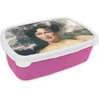 MuchoWow Broodtrommel Roze - Lunchbox - Brooddoos - Johanna Henriëtte Engelen - Dubois Drahonet - Krant - 18x12x6 cm - Kinderen - Meisje