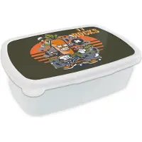 MuchoWow Broodtrommel Wit - Lunchbox - Brooddoos - Wortel - Gitaar - Retro - 18x12x6 cm - Volwassenen