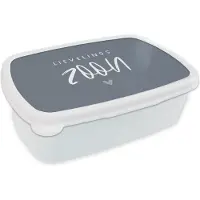 MuchoWow Broodtrommel Wit - Lunchbox - Brooddoos - Zoon - Liefde - Lievelingszoon - Familie - Quotes - Spreuken - 18x12x6 cm - Volwassenen