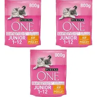 Purina One Bifensis Junior Rijk Aan Kip En Volkoren Granen 800 gram x 3