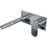 Brauer Chrome Edition ColdStart wastafelkraan inbouw rechte uitloop met achterplaat model C1 chroom