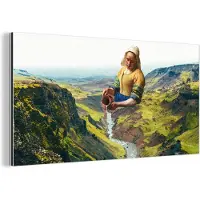 MuchoWow Wanddecoratie Metaal - Aluminium Schilderij Industrieel - Melkmeisje - Vermeer - Natuur - 120x60 cm - Dibond - Foto op aluminium - Industriële muurdecoratie - Voor de woonkamer/slaapkamer