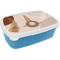 MuchoWow Broodtrommel Blauw - Lunchbox - Brooddoos - Zomer - Hoed - Pastel - 18x12x6 cm - Kinderen - Jongen