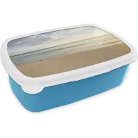 MuchoWow Broodtrommel Blauw - Lunchbox - Brooddoos - Strand - Water - Wolken - 18x12x6 cm - Kinderen - Jongen