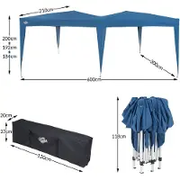 Casaria Paviljoen Blauw 3x6m UV-bescherming 50+