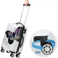 Deuba Reiskoffers Butterfly 3-delige polycarbonaat