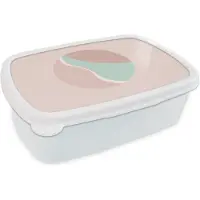 MuchoWow Broodtrommel Wit - Lunchbox - Brooddoos - Zomer - Strand - Pastel - 18x12x6 cm - Volwassenen