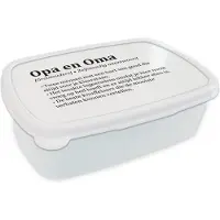 MuchoWow Broodtrommel Wit - Lunchbox - Brooddoos - 'Opa en oma' - Quotes - Spreuken - 18x12x6 cm - Volwassenen
