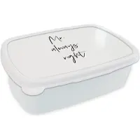 MuchoWow Broodtrommel Wit - Lunchbox - Brooddoos - Quotes - Spreuken - 'Mr. always right' - Trouwen - 18x12x6 cm - Volwassenen