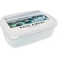 MuchoWow Broodtrommel Wit - Lunchbox - Brooddoos - Indonesië - Eiland - Zee - 18x12x6 cm - Volwassenen