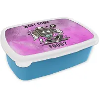 MuchoWow Broodtrommel Blauw - Lunchbox - Brooddoos - Televisie - Eten - Vintage - 18x12x6 cm - Kinderen - Jongen