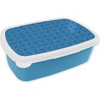 MuchoWow Broodtrommel Blauw - Lunchbox - Brooddoos - Kompas - Blauw - Patronen - 18x12x6 cm - Kinderen - Jongen