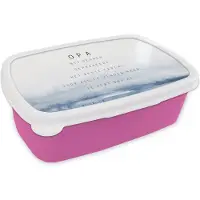 MuchoWow Broodtrommel Roze - Lunchbox - Brooddoos - Opa - het beste cadeau - Quotes - Spreuken - 18x12x6 cm - Kinderen - Meisje