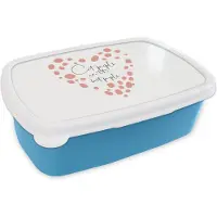 MuchoWow Broodtrommel Blauw - Lunchbox - Brooddoos - Spreuken - Katten - Cat people are the best people - Quotes - 18x12x6 cm - Kinderen - Jongen
