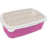 MuchoWow Broodtrommel Roze - Lunchbox - Brooddoos - Zomer - Bogen - Abstract - 18x12x6 cm - Kinderen - Meisje