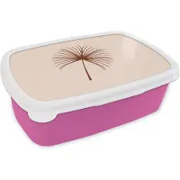 MuchoWow Broodtrommel Roze - Lunchbox - Brooddoos - Zomer - Plant - Bruin - 18x12x6 cm - Kinderen - Meisje