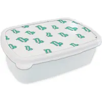 MuchoWow Broodtrommel Wit - Lunchbox - Brooddoos - Steenbok - Design - Astrologie - 18x12x6 cm - Volwassenen