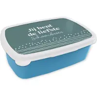 MuchoWow Broodtrommel Blauw - Lunchbox - Brooddoos - Broer - Blauw - Quotes - 18x12x6 cm - Kinderen - Jongen