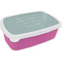 MuchoWow Broodtrommel Roze - Lunchbox - Brooddoos - Papa - Quotes - Familie - Pastel - 18x12x6 cm - Kinderen - Meisje