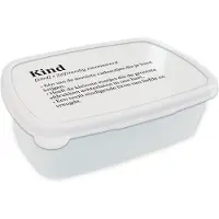 MuchoWow Broodtrommel Wit - Lunchbox - Brooddoos - Kind - Quotes - Familie - Definitie - Woordenboek - Spreuken - 18x12x6 cm - Volwassenen