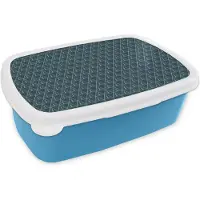 MuchoWow Broodtrommel Blauw - Lunchbox - Brooddoos - Design - Jongens - Driehoek - Kind - 18x12x6 cm - Kinderen - Jongen