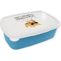 MuchoWow Broodtrommel Blauw - Lunchbox - Brooddoos - Honden - Quotes - Today's good mood is sponsored by my dog - Spreuken - 18x12x6 cm - Kinderen - Jongen