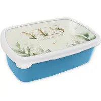 MuchoWow Broodtrommel Blauw - Lunchbox - Brooddoos - 'Yes, geslaagd' - Spreuken - Quotes - 18x12x6 cm - Kinderen - Jongen