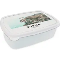 MuchoWow Broodtrommel Wit - Lunchbox - Brooddoos - Dublin - Ierland - Architectuur - 18x12x6 cm - Volwassenen