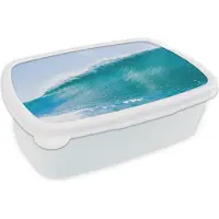 MuchoWow Broodtrommel Wit - Lunchbox - Brooddoos - Zee - Golf - Blauw - 18x12x6 cm - Volwassenen