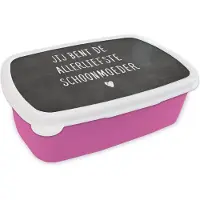 MuchoWow Broodtrommel Roze - Lunchbox - Brooddoos - Spreuken - Quotes - Jij bent de allerliefste schoonmoeder - Schoonmoeder - 18x12x6 cm - Kinderen - Meisje
