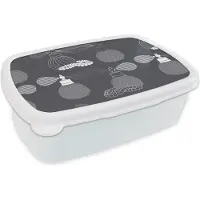 MuchoWow Broodtrommel Wit - Lunchbox - Brooddoos - Parfum - Ketting - Design - 18x12x6 cm - Volwassenen