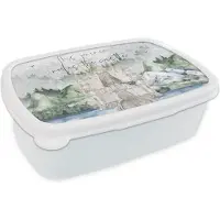 MuchoWow Broodtrommel Wit - Lunchbox - Brooddoos - This prince rules the castle - Quotes - Spreuken - Kinderen - Kids - Baby - Jongens - 18x12x6 cm - Volwassenen