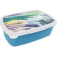 MuchoWow Broodtrommel Blauw - Lunchbox - Brooddoos - Zomer - Vlek - Kleur - 18x12x6 cm - Kinderen - Jongen