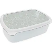 MuchoWow Broodtrommel Wit - Lunchbox - Brooddoos - Netwerk - Driehoek - Patronen - 18x12x6 cm - Volwassenen