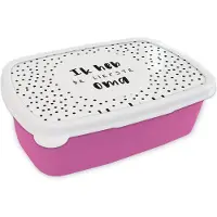 MuchoWow Broodtrommel Roze - Lunchbox - Brooddoos - Familie - Quotes - 'Ik heb de liefste oma' - Spreuken - 18x12x6 cm - Kinderen - Meisje
