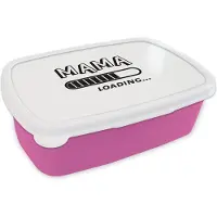 MuchoWow Broodtrommel Roze - Lunchbox - Brooddoos - Mama loading... - Quotes - Spreuken - Mama - zwangerschap - 18x12x6 cm - Kinderen - Meisje