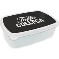 MuchoWow Broodtrommel Wit - Lunchbox - Brooddoos - Quotes - Spreuken - 'Toffe collega' - Baan - 18x12x6 cm - Volwassenen