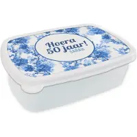 MuchoWow Broodtrommel Wit - Lunchbox - Brooddoos - Verjaardag - 50 Jaar - Sarah - 18x12x6 cm - Volwassenen