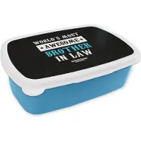 MuchoWow Broodtrommel Blauw - Lunchbox - Brooddoos - Broer - Familie - Quotes - 18x12x6 cm - Kinderen - Jongen