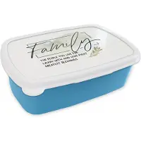 MuchoWow Broodtrommel Blauw - Lunchbox - Brooddoos - Quotes - Spreuken - Familie - 18x12x6 cm - Kinderen - Jongen