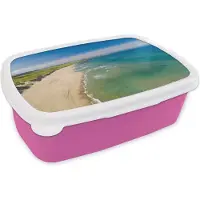 MuchoWow Broodtrommel Roze - Lunchbox - Brooddoos - Zee - Noorwegen - Kleuren - 18x12x6 cm - Kinderen - Meisje