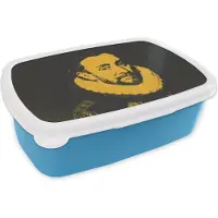 MuchoWow Broodtrommel Blauw - Lunchbox - Brooddoos - Willem van Oranje - Adriaen Thomasz - Schilderij - 18x12x6 cm - Kinderen - Jongen
