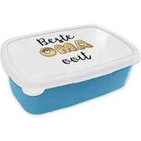 MuchoWow Broodtrommel Blauw - Lunchbox - Brooddoos - Spreuken - Quotes - Beste oma ooit - Oma - 18x12x6 cm - Kinderen - Jongen